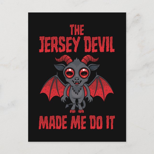 The Jersey Devil Made Me Do It Holiday Postcard (Front)