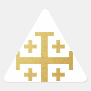 The Jerusalem Cross - Gold Edition Triangle Sticker
