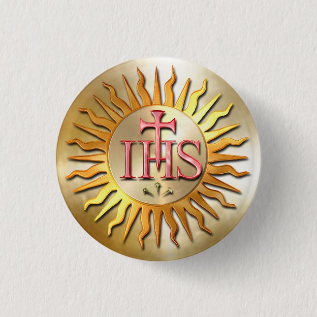 The Jesuit Seal 3 Cm Round Badge (Front)