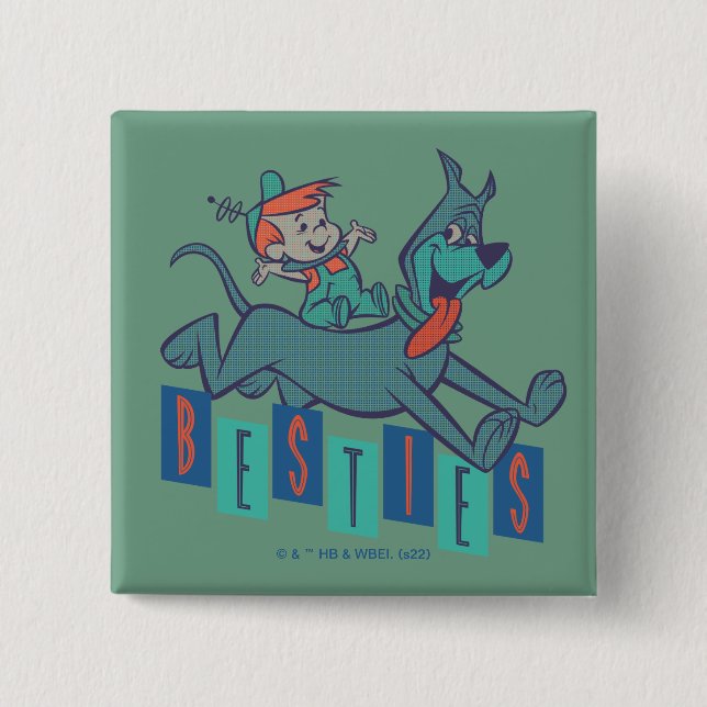 The Jetsons | Elroy & Astro Besties 15 Cm Square Badge (Front)