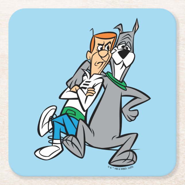 The Jetsons | George & Astro Buddies Square Paper Coaster (Front)