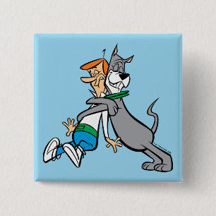 The Jetsons   George & Astro Hug 15 Cm Square Badge