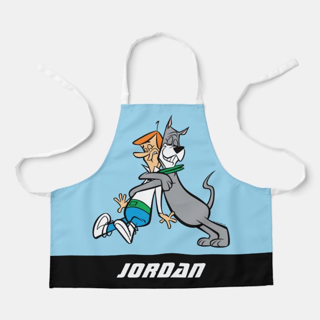 The Jetsons | George & Astro Hug | Add Your Name Apron (Front)