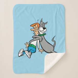 The Jetsons   George & Astro Hug Sherpa Blanket