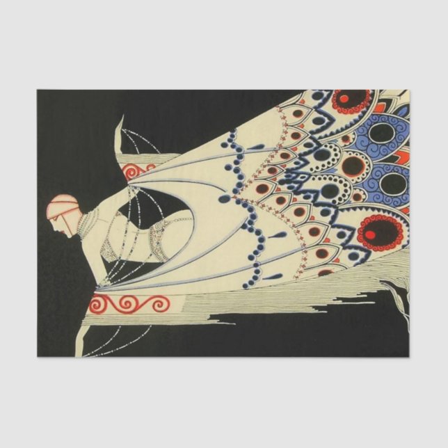 “The Jewelled Gown” Art Deco by Jose Carlos Tissue Paper (Front)