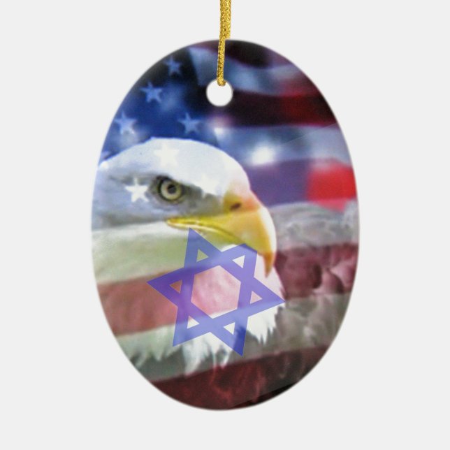 The Jewish American. Ceramic Tree Decoration (Front)