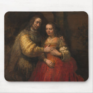 The Jewish Bride (by Rembrandt) Mouse Pad