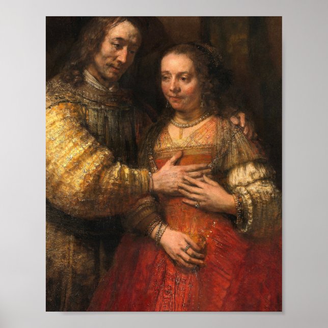 The Jewish Bride Painting By Rembrandt Poster (Front)