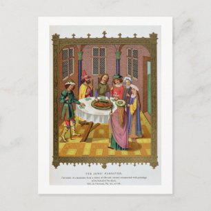 The Jews' Passover, facsimile of a 15th century mi Postcard
