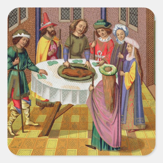 The Jews' Passover, facsimile of a 15th century mi Square Sticker (Front)