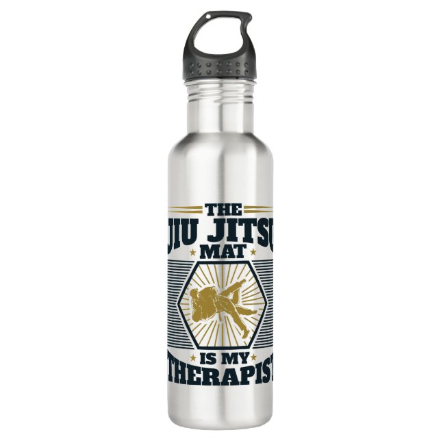 The Jiu Jitsu Mat Is My Therapist 710 Ml Water Bottle (Front)
