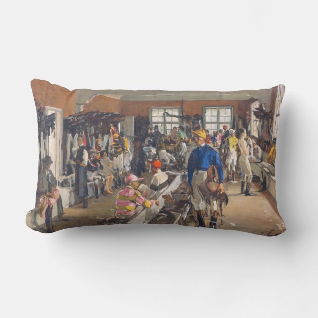 The Jockeys' Dressing Room at Ascot Racecourse Lumbar Cushion (Front)