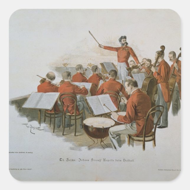 The Johann Strauss Orchestra at a Court Ball Square Sticker (Front)