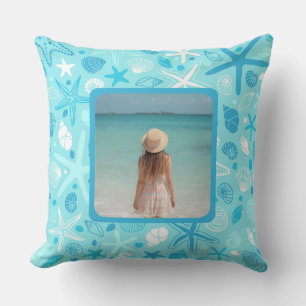 The Johnson Beach House Pillow, Cute Sea Pattern Cushion