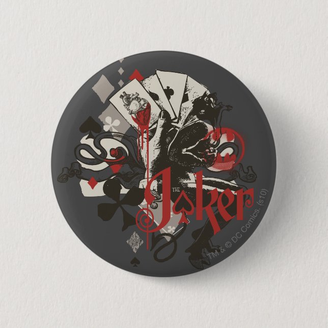 The Joker - 4 Aces Bleeding Heart Devil 6 Cm Round Badge (Front)