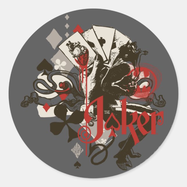The Joker - 4 Aces Bleeding Heart Devil Classic Round Sticker (Front)