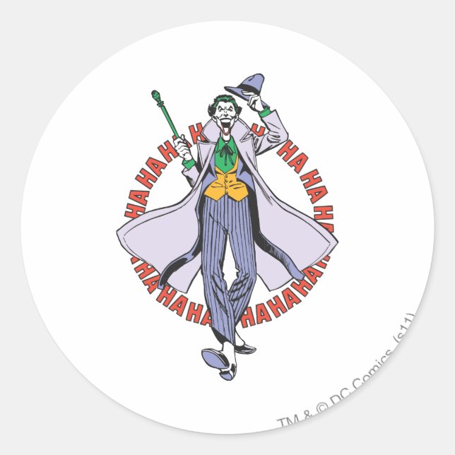 The Joker Cackles Classic Round Sticker (Front)