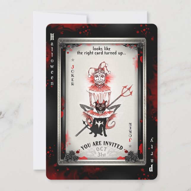 The Joker & His Pitbull Halloween Party Card (Front)