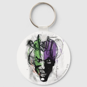 The Joker Neon Airbrush Portrait Key Ring