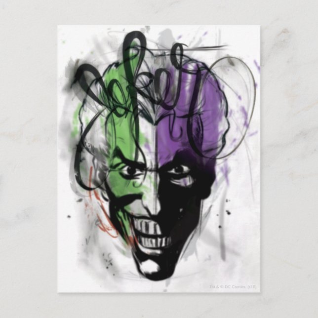 The Joker Neon Airbrush Portrait Postcard (Front)