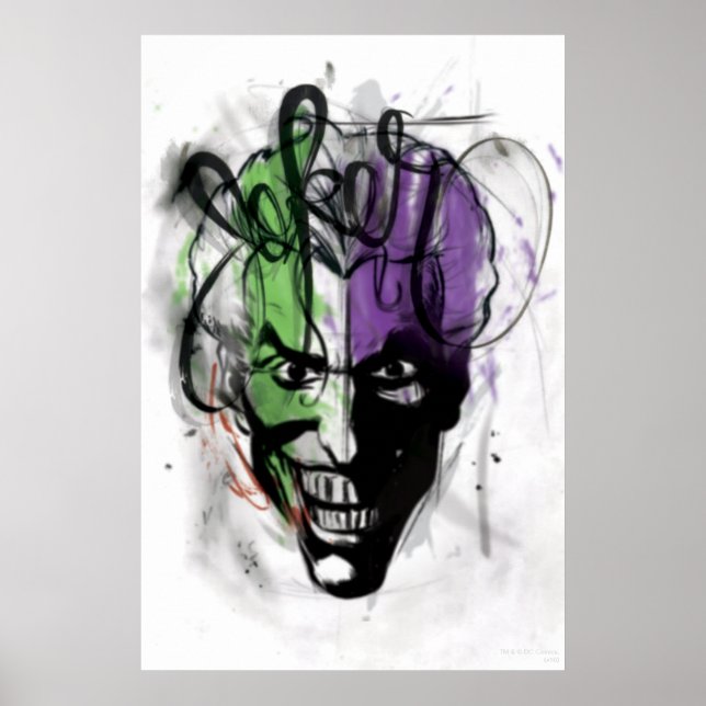 The Joker Neon Airbrush Portrait Poster (Front)