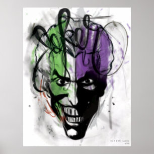The Joker Neon Airbrush Portrait Poster