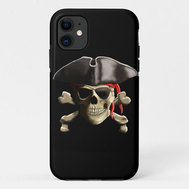 The Jolly Roger Pirate Skull Case-Mate iPhone Case (Back)