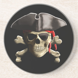 The Jolly Roger Pirate Skull Coaster