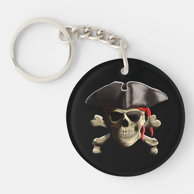 The Jolly Roger Pirate Skull Key Ring (Front)