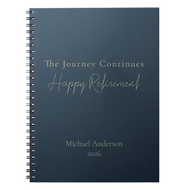 The Journey Continues Elegant Personalised  Notebook (Front)