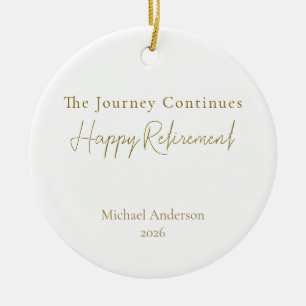 The Journey Continues Personalised Retirement Gift Ceramic Ornament