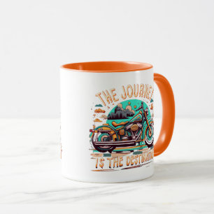 The Journey Is the Destination: Vintage Motorcycle Mug