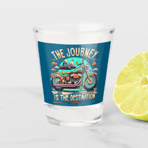 The Journey Is the Destination: Vintage Motorcycle Shot Glass