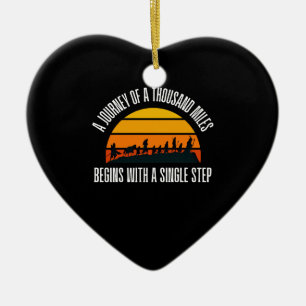 The Journey of a Thousand Miles Begins with a Sing Ceramic Ornament