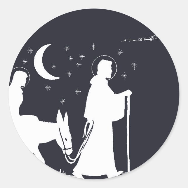 The Journey To Bethlehem Classic Round Sticker (Front)
