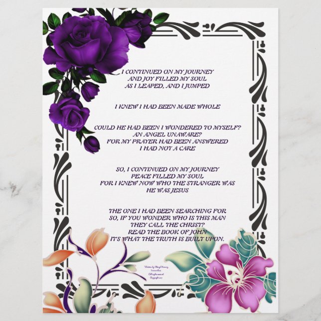 The Journey writings personalised paper (Front)
