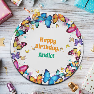 The Joy of Butterflies Birthday Party Paper Plate