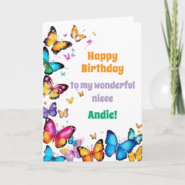 The Joy of Butterflies Happy Birthday   Card (Front)