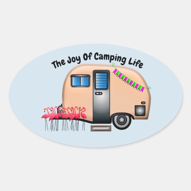 The Joy of Camping Life Oval Sticker (Front)