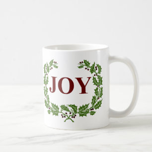 THE JOY OF CHRISTMAS HOLLY AND BERRIES WRATH COFFEE MUG