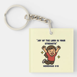 The Joy of the Lord - Bible Verse Key Ring