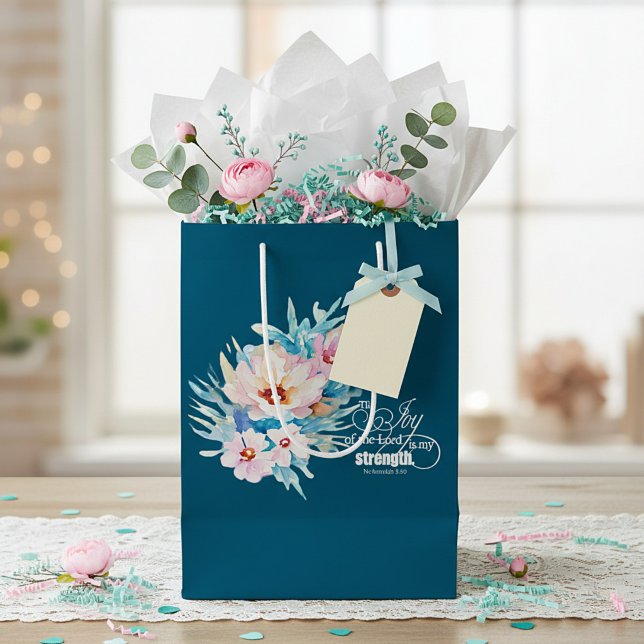 The Joy of the Lord floral Medium Gift Bag (Creator Uploaded)