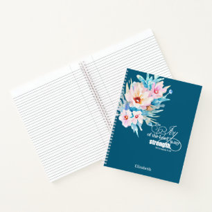The Joy of the Lord floral personalised Notebook