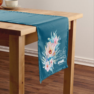 The Joy of the Lord floral Short Table Runner