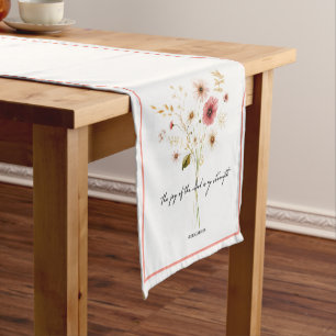 The Joy of the lord minimalist floral Short Table Runner