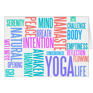 The Joy of Yoga Elegant Pastel Coloured Word Cloud