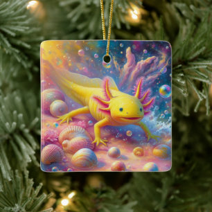 The Joyful Axolotl Ceramic Ornament