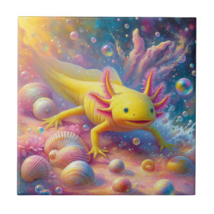 The Joyful Axolotl Ceramic Tile