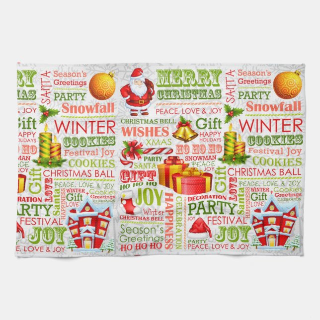 The Joys Of Christmas Tea Towel (Horizontal)