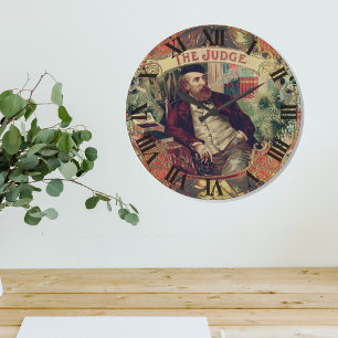 The Judge Vintage Cigar Box Label Large Clock